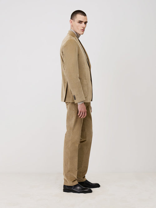 Veste coordonnable Regular en velours côtelé camel - Father & Sons   - 7 