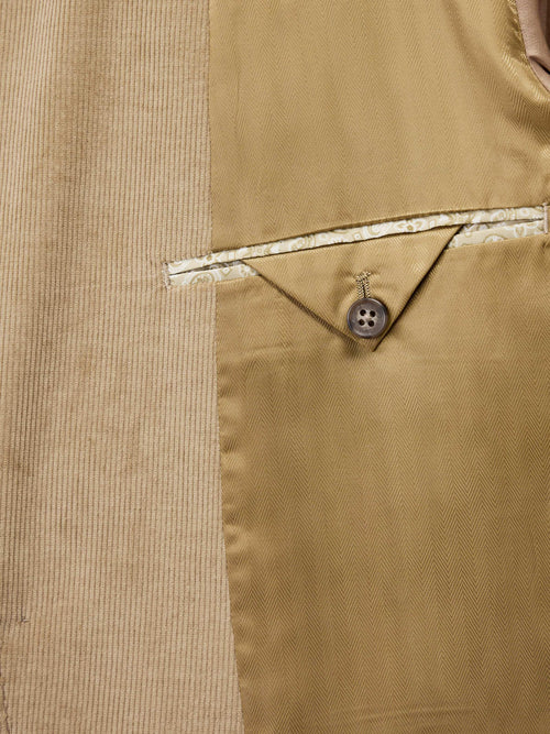 Veste coordonnable Regular en velours côtelé camel - Father & Sons   - 5 