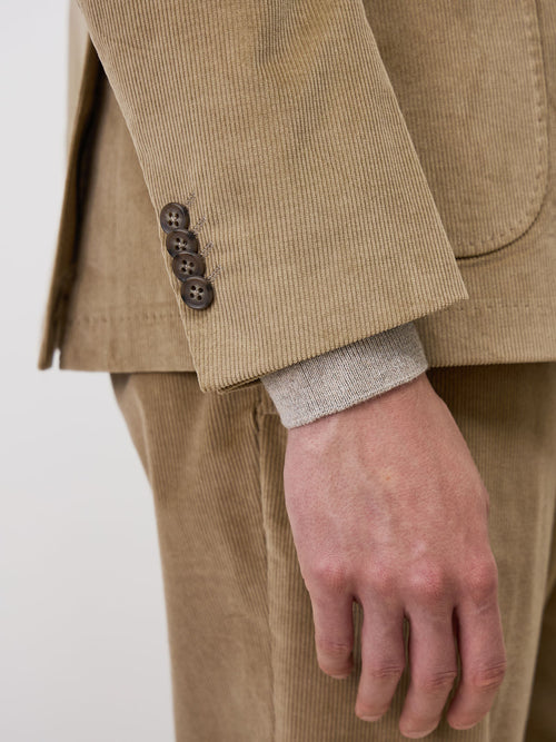 Veste coordonnable Regular en velours côtelé camel - Father & Sons   - 4 