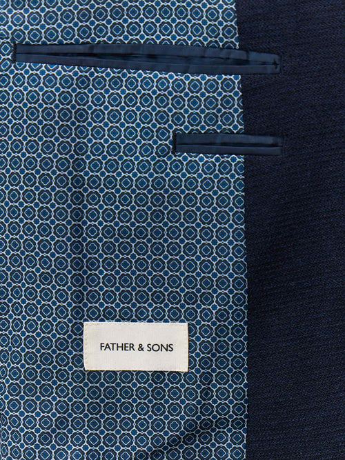 Veste Regular en jersey bleu indigo - Father & Sons   - 5 