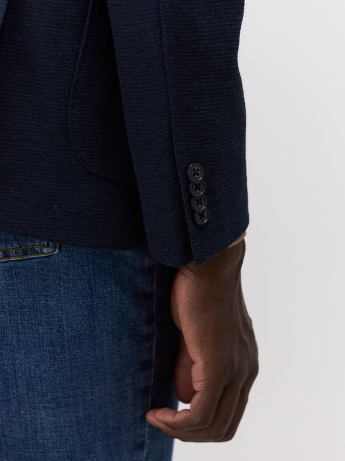 Veste Regular en jersey bleu indigo - Father & Sons   - 4 