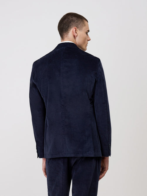 Veste coordonnable Regular en velours côtelé bleu marine - 2 - Father & Sons   - 9 