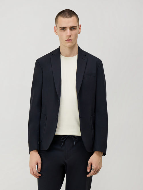 Veste coordonnable Regular bleu marine à capuche amovible - Father & Sons   -  