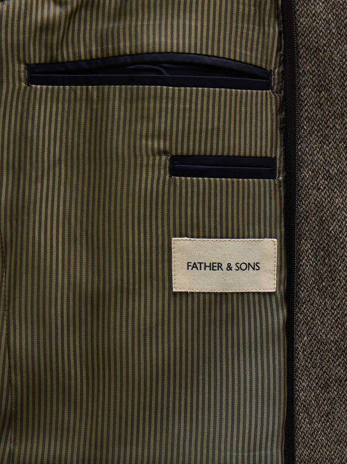 Veste Regular en laine mélangée marron à parementure amovible - Father & Sons   - 5 