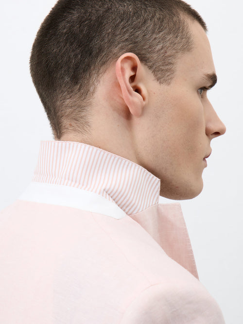 Veste coordonnable Slim en lin rose - Father & Sons   - 3 