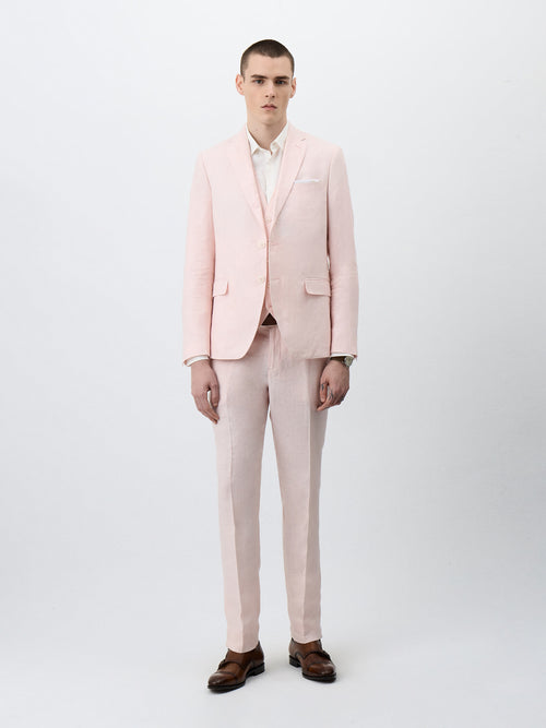 Veste coordonnable Slim en lin rose - Father & Sons   - 7 