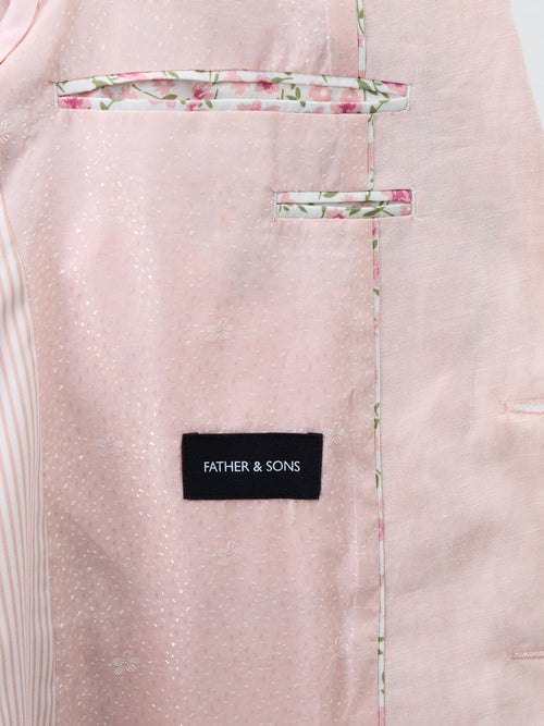 Veste coordonnable Slim en lin rose - Father & Sons   - 5 