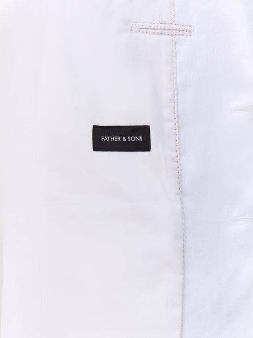 Veste coordonnable slim en lin blanc - Father & Sons   - 6 