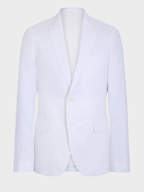 Veste coordonnable slim en lin blanc - Father & Sons   - 8 