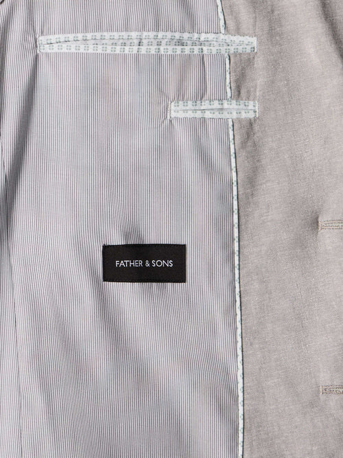 Veste coordonnable slim en lin et coton gris - Father & Sons   - 6 