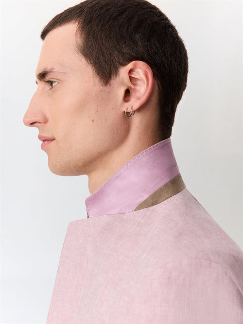 Veste coordonnable slim en lin violet - Father & Sons   - 3 
