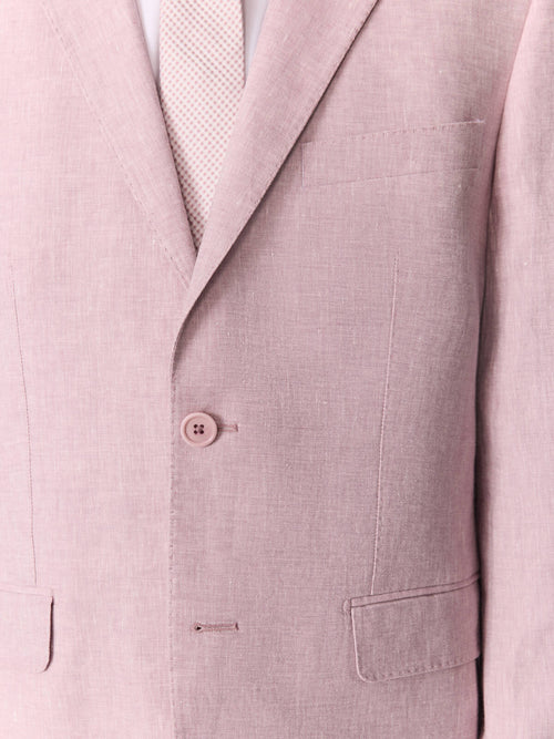 Veste coordonnable slim en lin violet - Father & Sons   - 4 