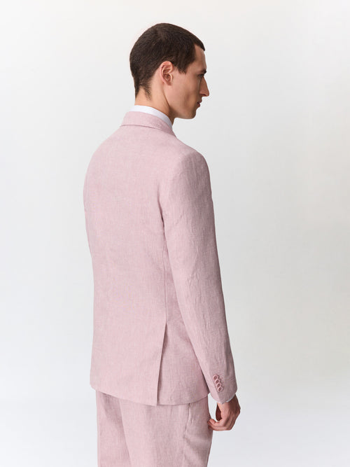 Veste coordonnable slim en lin violet - 2 - Father & Sons   - 11 