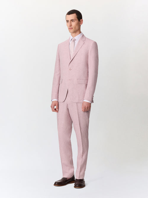 Veste coordonnable slim en lin violet - Father & Sons   - 7 