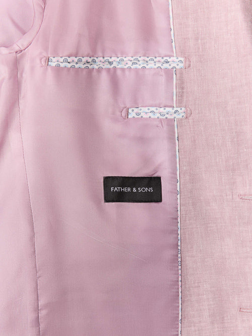 Veste coordonnable slim en lin violet - Father & Sons   - 6 
