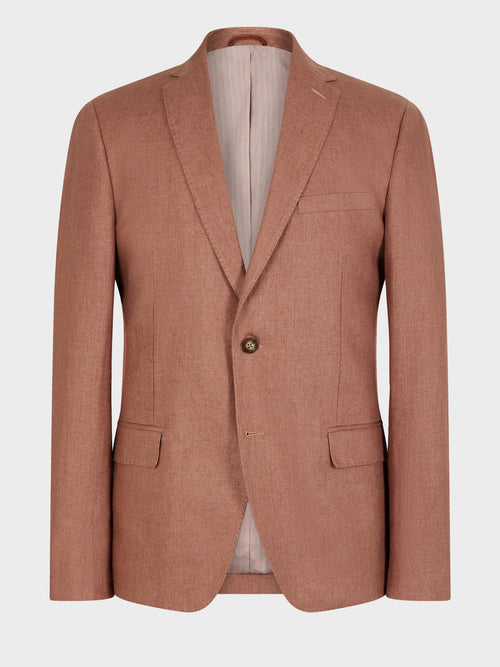 Veste coordonnable Slim en lin terracotta - Father & Sons   - 7 