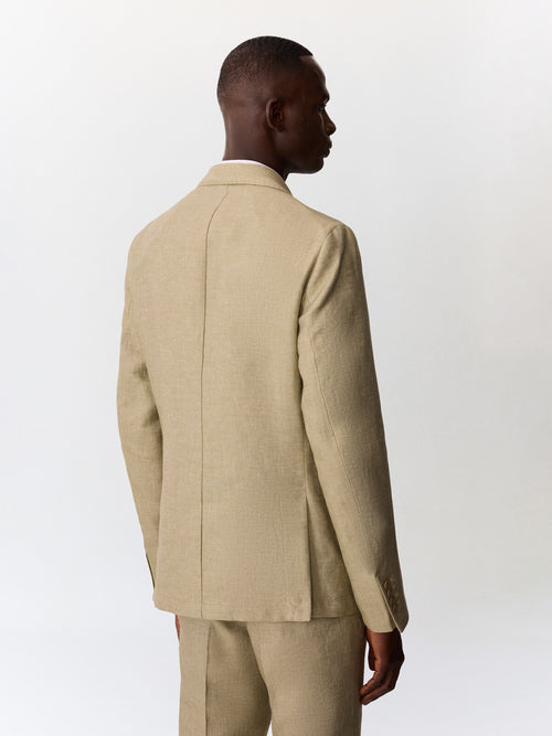 Veste coordonnable regular en lin et coton vert d'eau - 2 - Father & Sons   - 16 