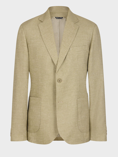 Veste coordonnable regular en lin et coton vert d'eau - Father & Sons   -  