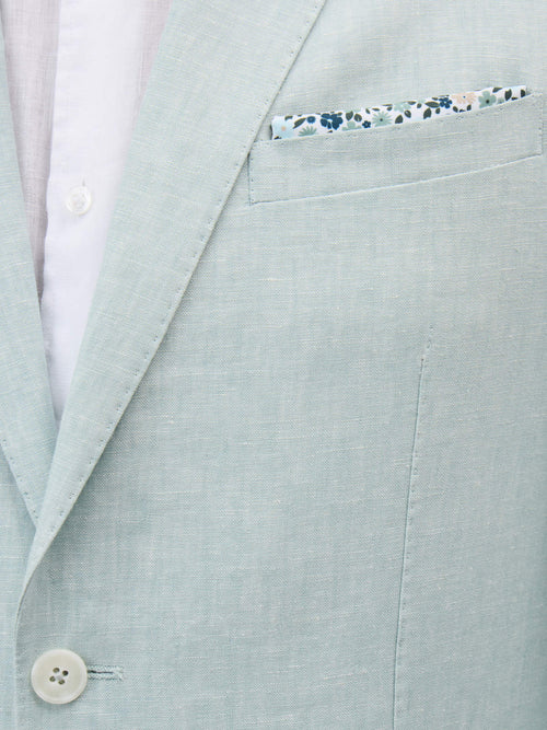 Veste coordonnable Slim en lin vert d'eau - Father & Sons   - 6 