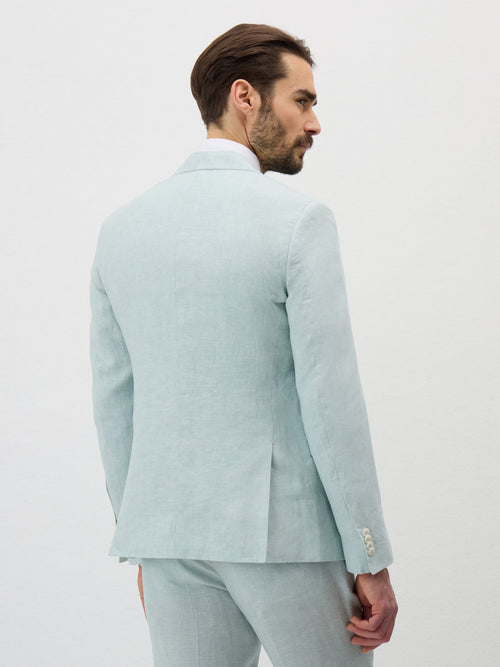 Veste coordonnable Slim en lin vert d'eau - Father & Sons   - 2 