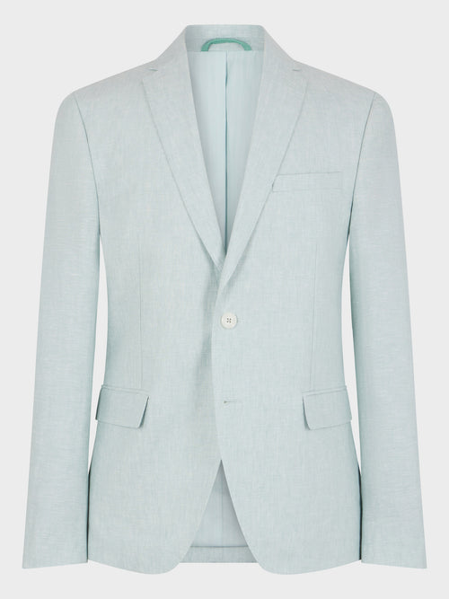 Veste coordonnable Slim en lin vert d'eau - Father & Sons   - 8 