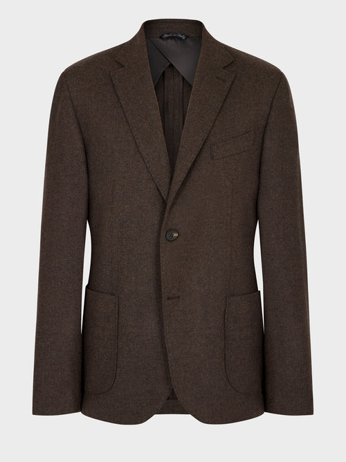 Veste regular en laine mélangée marron - 1 - Father & Sons   - 5 