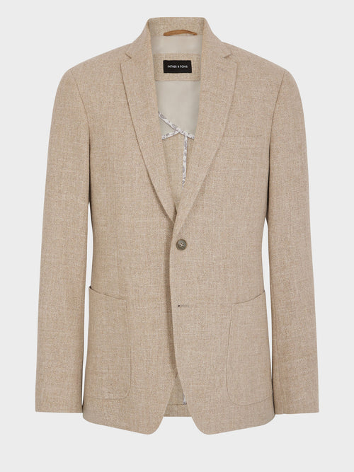 Veste regular en coton et laine beiges - 1 - Father & Sons   - 18 