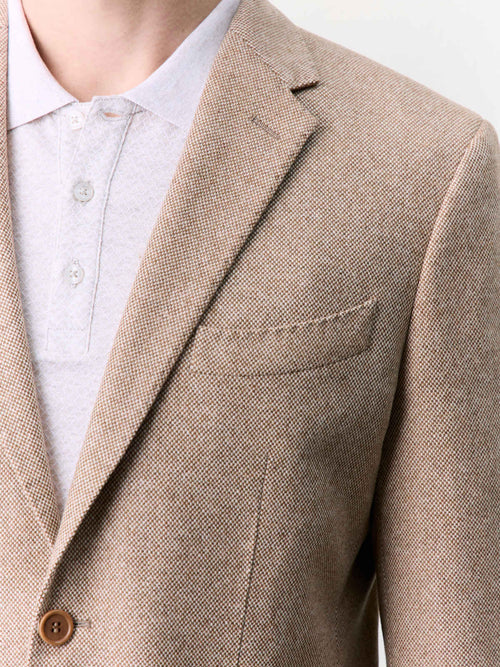 Veste regular en laine mélangée camel - Father & Sons   - 3 