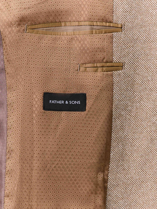 Veste regular en laine mélangée camel - Father & Sons   - 5 