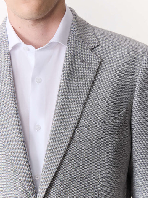Veste coordonnable regular en laine mélangée grise - Father & Sons   - 3 