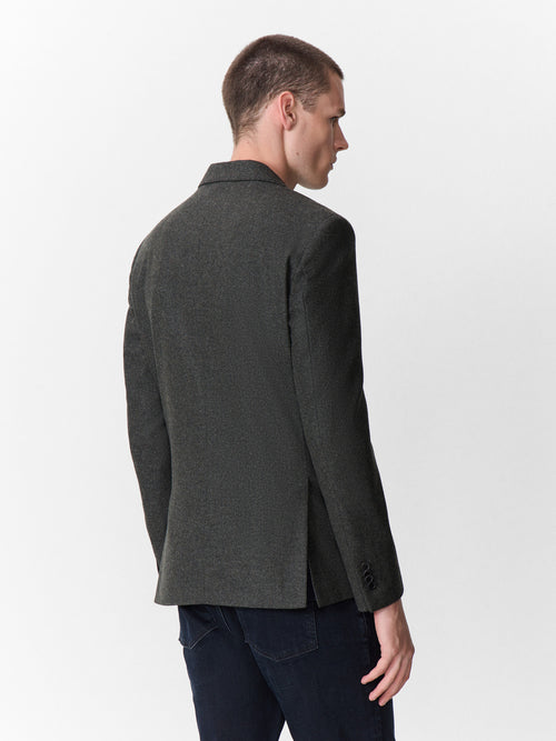 Veste regular en laine mélangée kaki - 2 - Father & Sons   - 16 