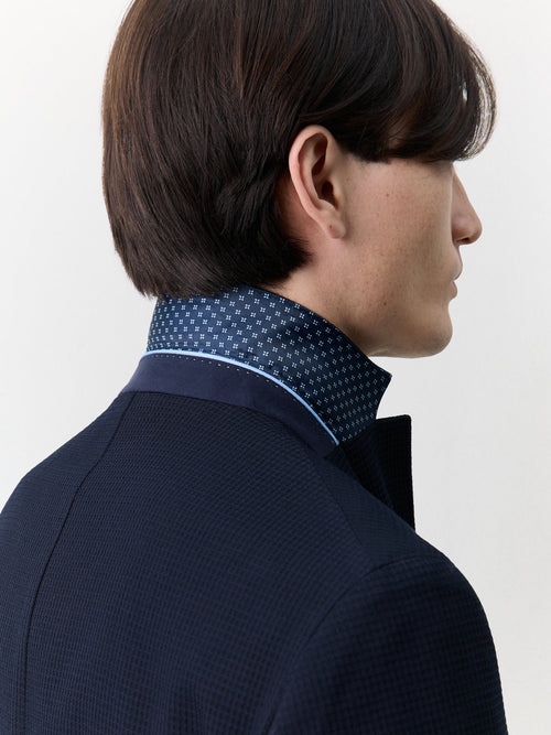 Veste regular en laine mélangée bleu marine - Father & Sons   - 3 