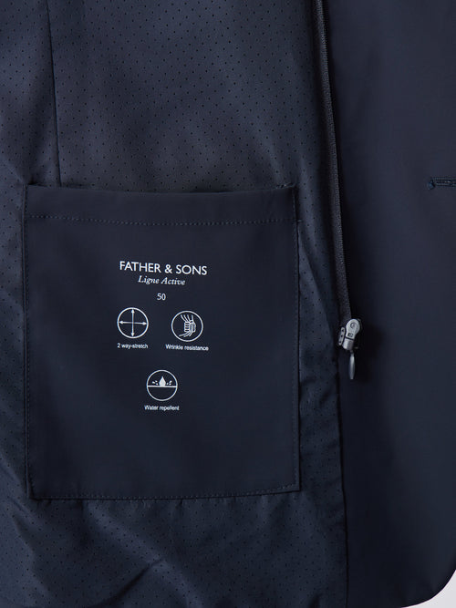Veste coordonnable regular bleu marine à parementure amovible - Father & Sons   - 7 
