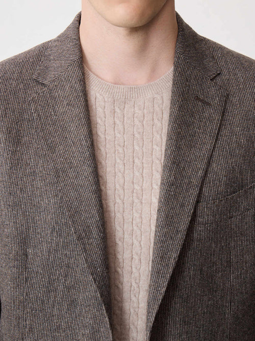 Veste regular en laine mélangée marron - Father & Sons   - 5 