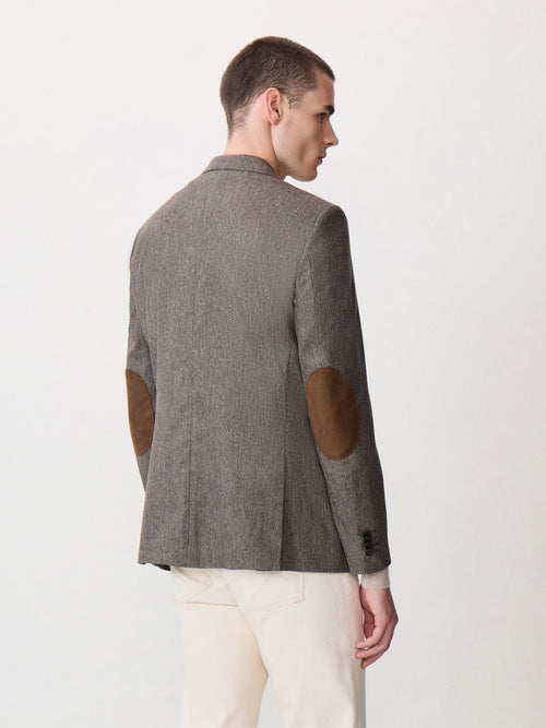 Veste regular en laine mélangée marron - 2 - Father & Sons   - 1 