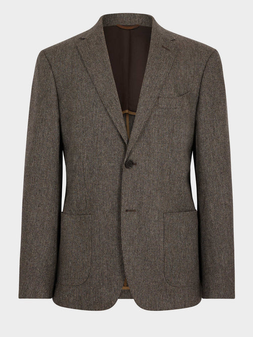 Veste regular en laine mélangée marron - Father & Sons   - 7 
