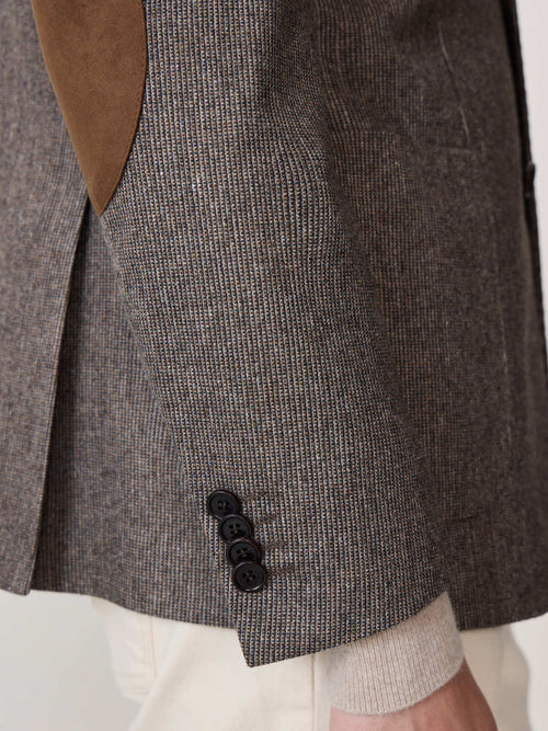 Veste regular en laine mélangée marron - Father & Sons   - 3 