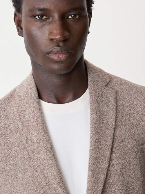 Veste regular en laine et coton marron à parementure amovible - Father & Sons   - 7 