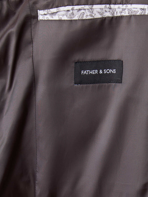 Veste regular en laine et coton marron à parementure amovible - Father & Sons   - 6 