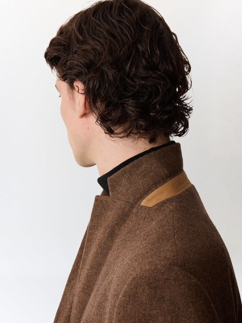 Veste slim en laine mélangée marron - Father & Sons   - 4 