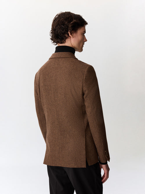 Veste slim en laine mélangée marron - 2 - Father & Sons   - 3 