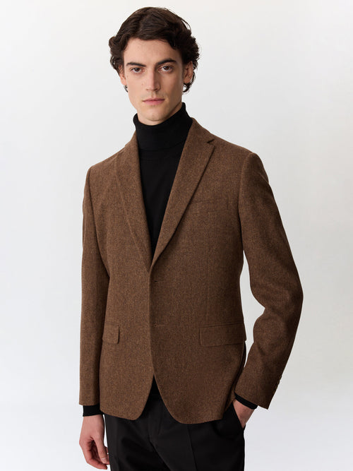 Veste slim en laine mélangée marron - 1 - Father & Sons   - 3 