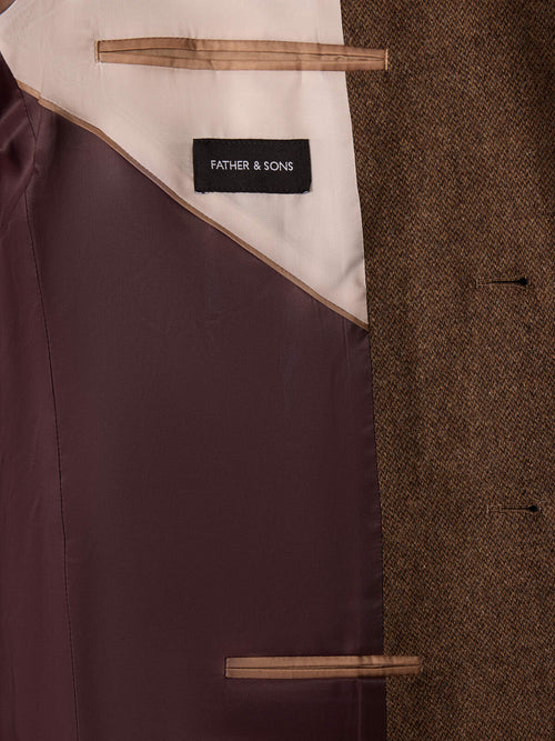 Veste slim en laine mélangée marron - Father & Sons   - 6 