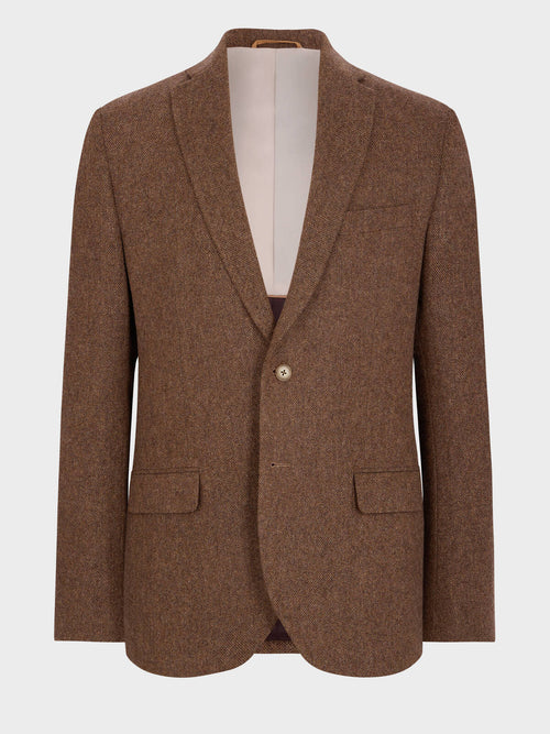 Veste slim en laine mélangée marron - Father & Sons   - 8 