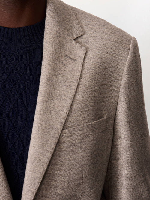 Veste regular en coton et laine gris - Father & Sons   - 4 
