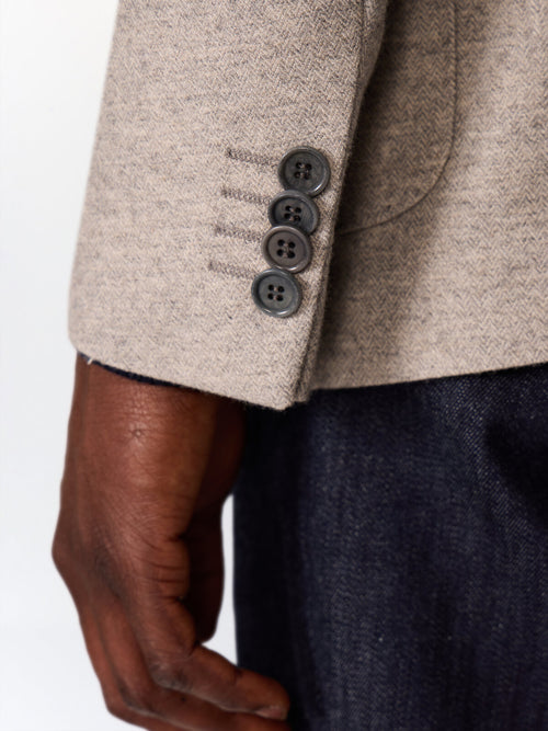 Veste regular en coton et laine gris - Father & Sons   - 5 