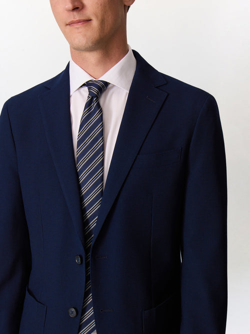 Veste regular en laine mélangée bleu marine - Father & Sons   - 4 