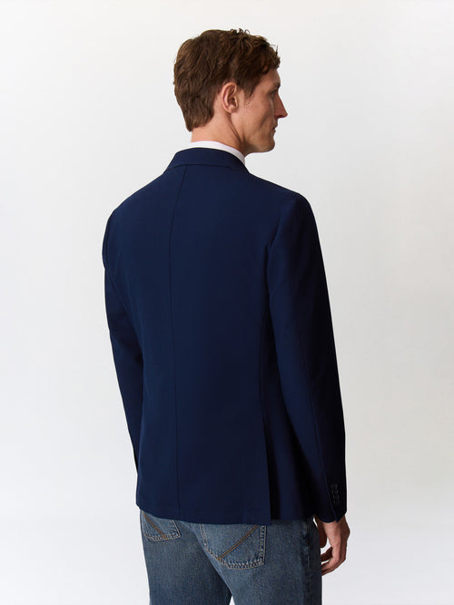 Veste regular en laine mélangée bleu marine - Father & Sons   - 2 