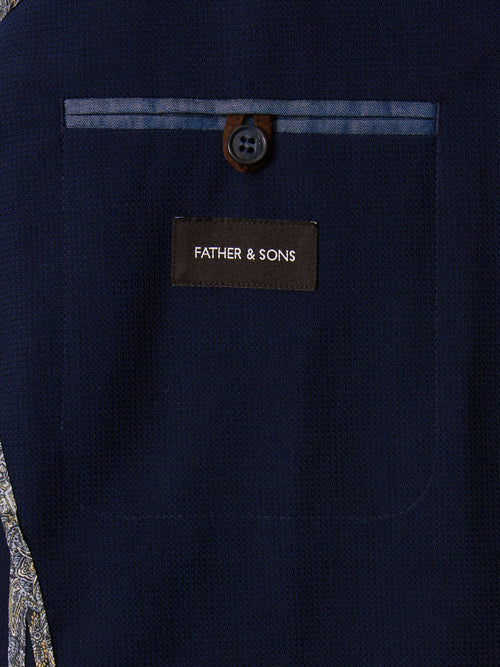 Veste regular en laine mélangée bleu marine - Father & Sons   - 7 
