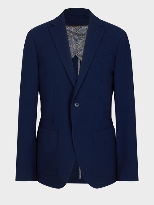 Veste regular en laine mélangée bleu marine - Father & Sons   - 8 